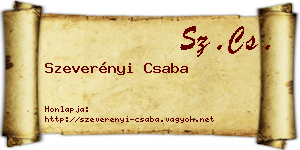 Szeverényi Csaba névjegykártya