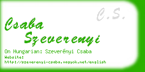 csaba szeverenyi business card